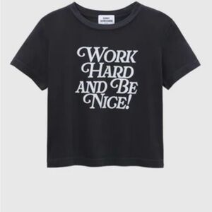 Sunny somewhere new with tags, graphic T. Size S.